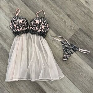 Victoria's Secret Baby Pink Babydoll Lingerie